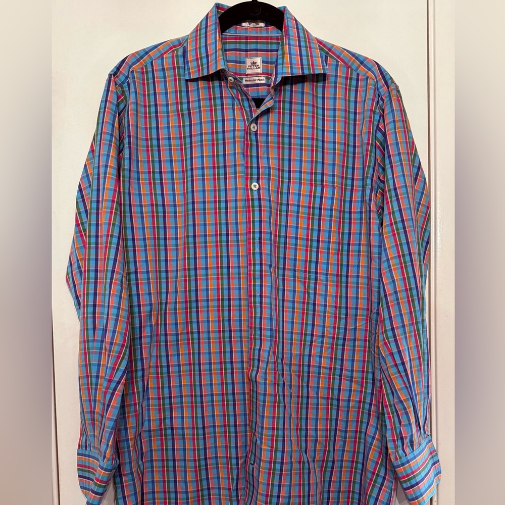Peter Millar Men’s Weekender Finish Button Up Shirt Sz M Preppy Ivy League
